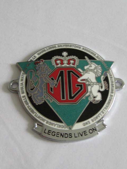 Click the image for more info MG LEGENDS LIVE ON CAR BADGE MG