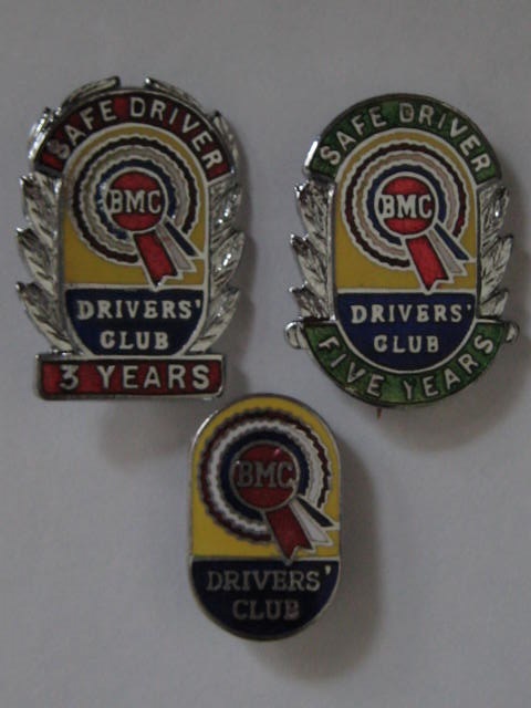 Click the image for more info 3 BMC CLUB SAFE DRIVERS PIN BADGES 3