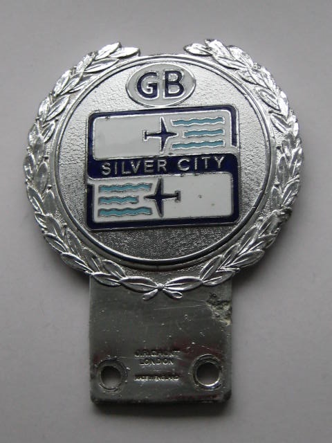 Click the image for more info SILVER CITY AIRWAYS CAR BADGE SILVER