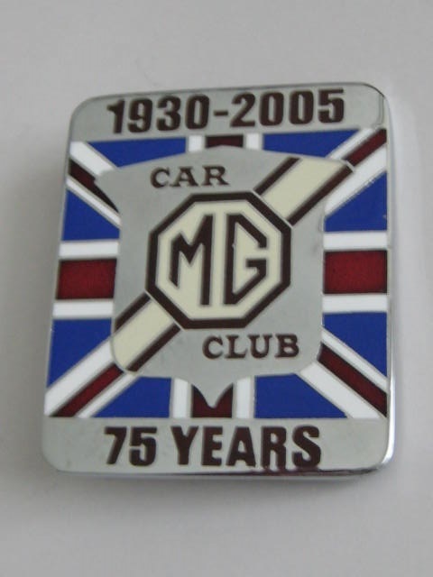 Click the image for more info MG CAR CLUB 75 YEARS ANNIVERSARY CAR BADGE MG