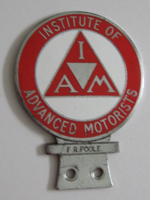 Click the image for more info INSTITUTE OF ADVANCED MOTORISTS CAR BADGE INSTITUTE