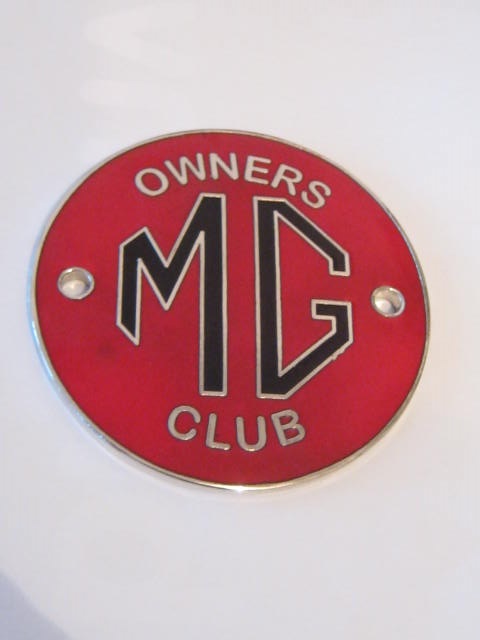 Click the image for more info MG OWNERS CLUB CAR BADGE MG