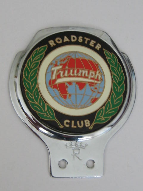 Click the image for more info TRIUMPH ROADSTER CLUB CAR BADGE TRIUMPH