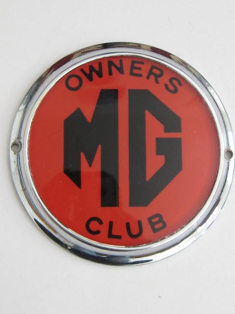 Click the image for more info MG OWNERS CLUB CAR BADGE MG
