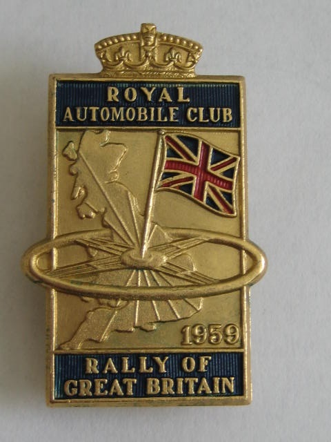 Click the image for more info 1959 ROYAL AUTOMOBILE CLUB RALLY OF GREAT BRITAIN LAPEL BADGE 1959