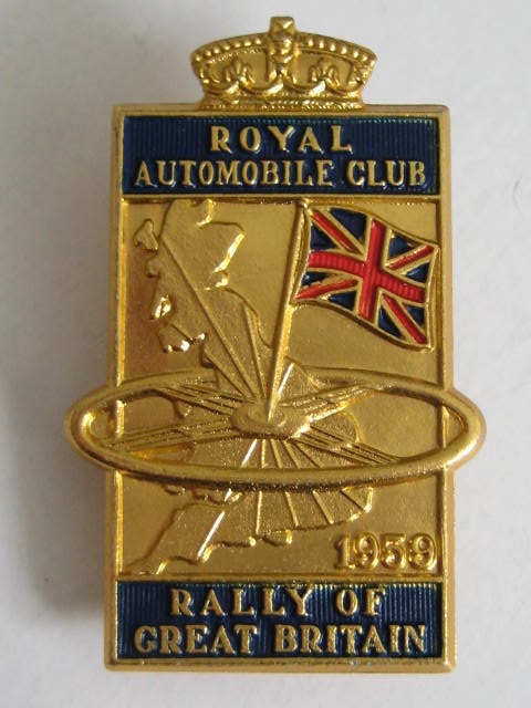 Click the image for more info 1959 ROYAL AUTOMOBILE CLUB RALLY OF GREAT BRITAIN LAPEL BADGE 1959