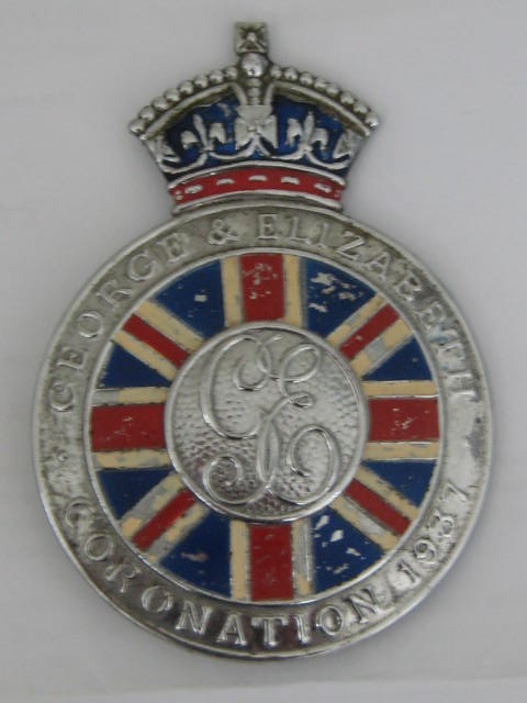 Click the image for more info 1937 KING GEORGE & ELIZABETH CORONATION CAR BADGE 1937