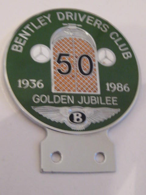 Click the image for more info BENTLEY DRIVERS CLUB GOLDEN JUBILEE CAR BADGE BENTLEY
