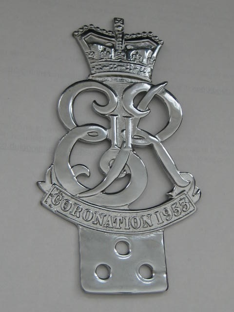 Click the image for more info 1953 QUEEN ELIZABETH CORNONATION CAR BADGE 1953