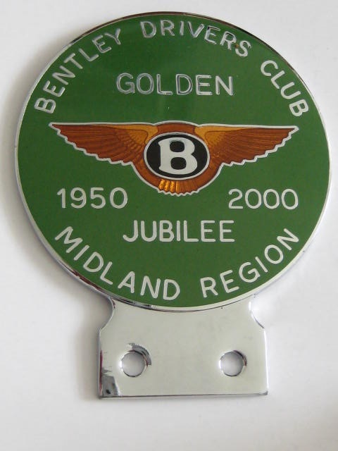 Click the image for more info BENTLEY DRIVERS CLUB GOLDEN JUBILEE CAR BADGE BENTLEY