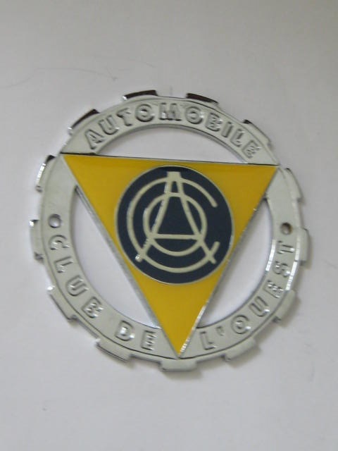 Click the image for more info AUTOMOBILE CLUB DE L'OUEST CAR BADGE AUTOMOBILE