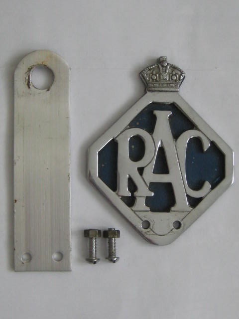 Click the image for more info RAC ASSOCIATE CAR BADGE 1946 - 1954 + BRACKET RAC