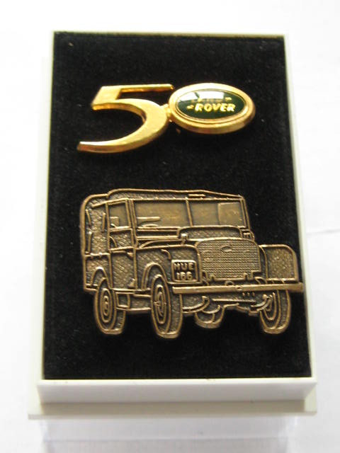 Click the image for more info LAND ROVER 50TH PIN BADGES SET LAND